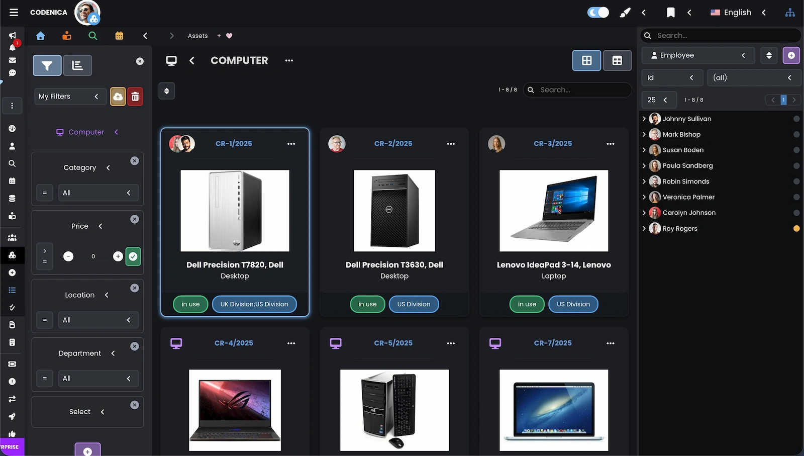 Screenshot showing inventory items.