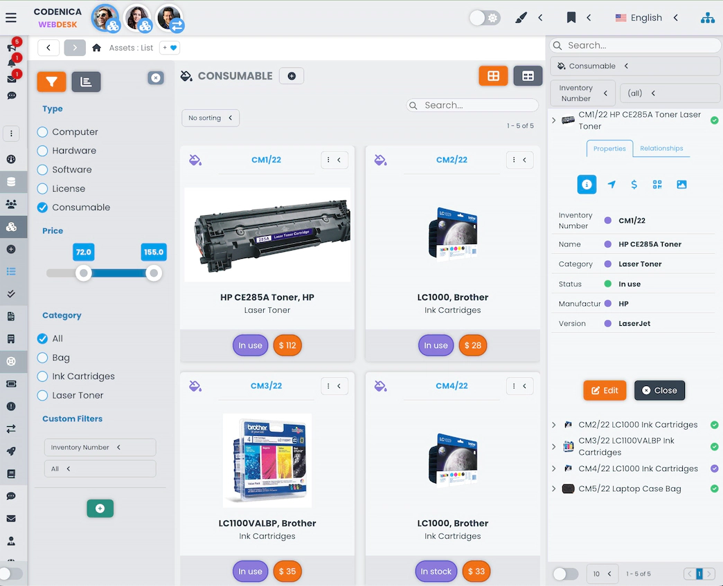 Screenshot showing attached assets and documents.